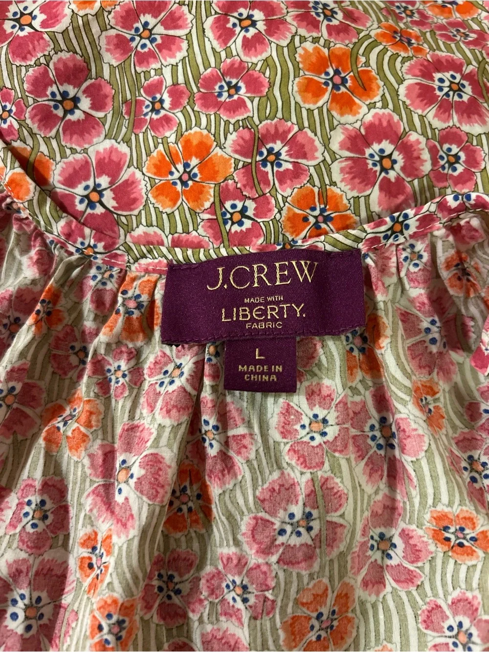 J. Crew Pink Floral Tie-Shoulder Tank